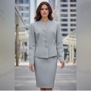 Le Suit Women’s Sophisticated Gray Career Skirt Set